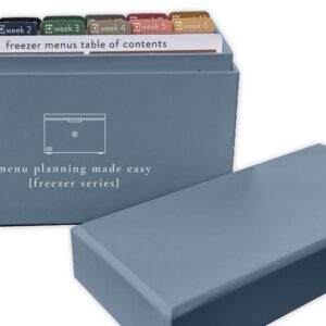 freezer menu plans and recipe in box