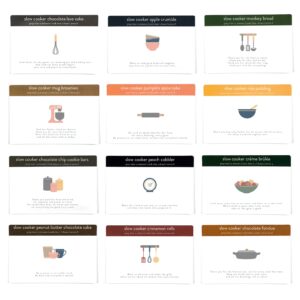 Slow Cooker Dessert Recipe Cards